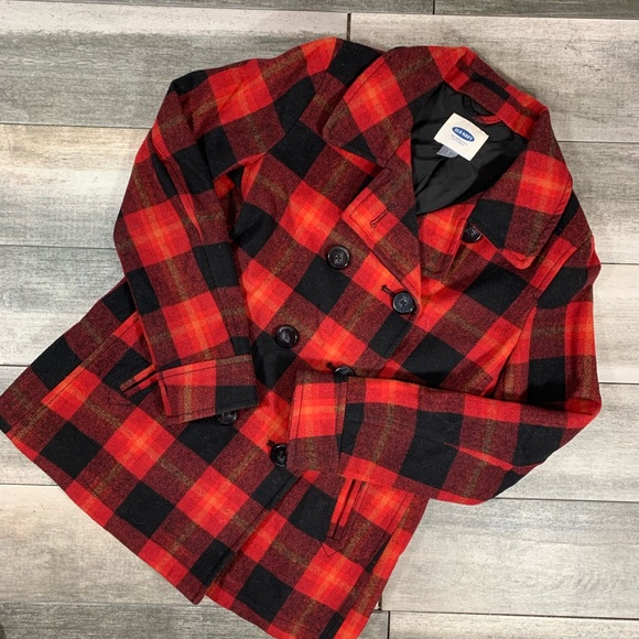 Old Navy Jackets & Blazers - {Old Navy} buffalo plaid pea coat